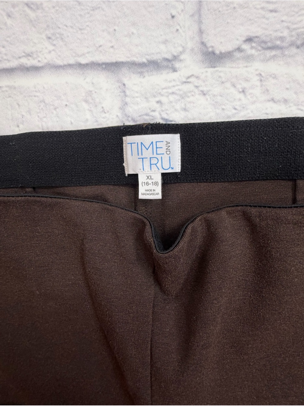 Time and Tru Brown Knit Bootcut Pants. Size XL - Picture 2 of 8
